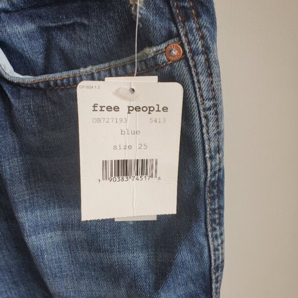 Free People We The Free NWT Medium Wash Blue Slim Fit Jeans Size 25 - Picture 9 of 11